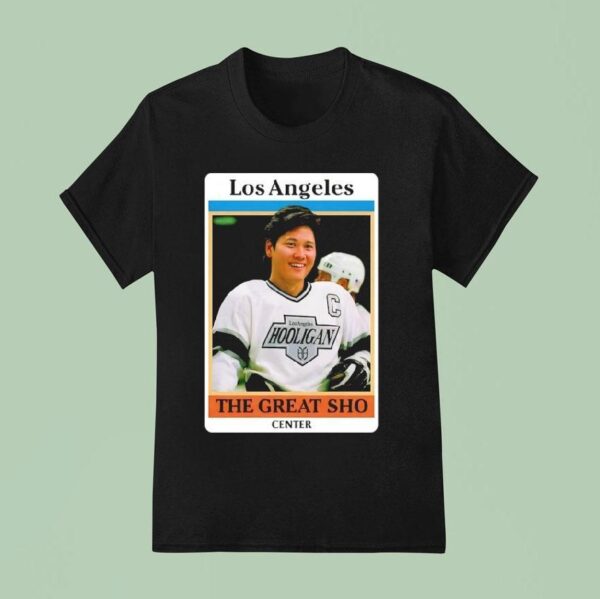 Shohei Ohtani S Face Wayne Gretzky Los Angeles Hooligan Los Angeles Kings Center T Shirt