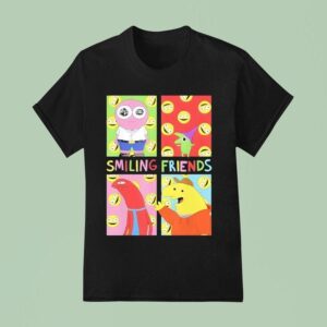 Smiling Friends Pop Art Character Grid Funny Cartoon T Shirt