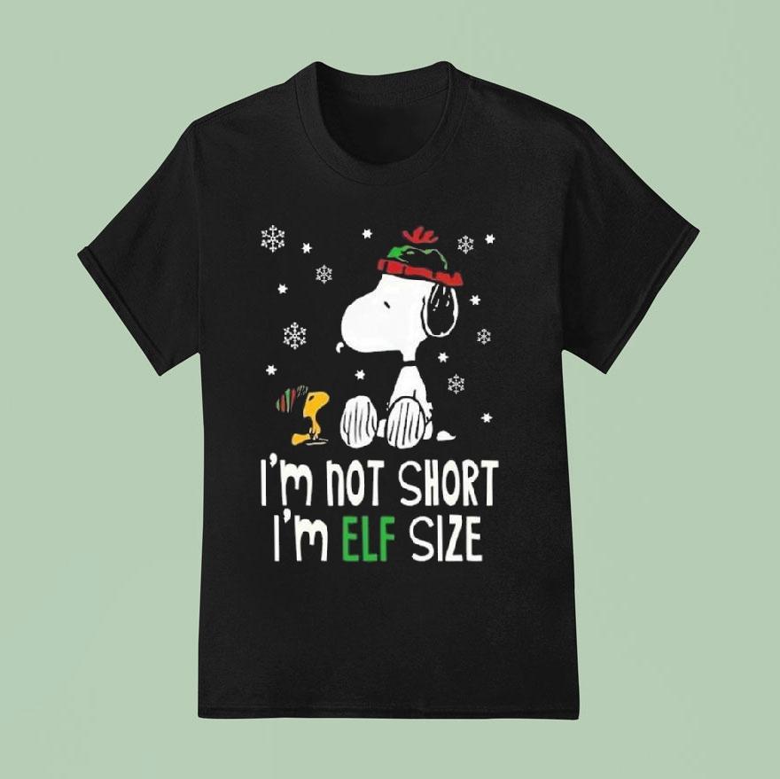 Snoopy And Woodstock I M Not Short I M Elf Size Merry Christmas T Shirt