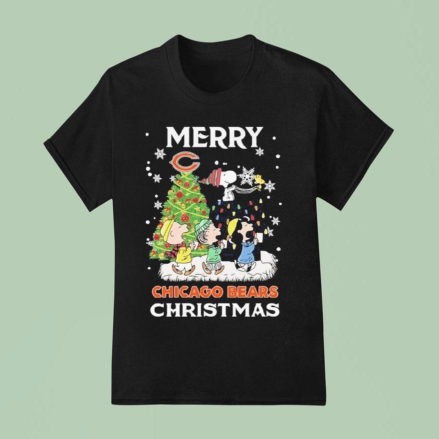 Snoopy The Peanuts Chicago Bears Merry Christmas T Shirt