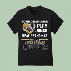 Some Grandmas Play Bingo Real Grandmas Watch Jackson Jaguars Diamond Heart T Shirt