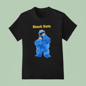 Stack Sats Cookie Monster Bitcoin T Shirt