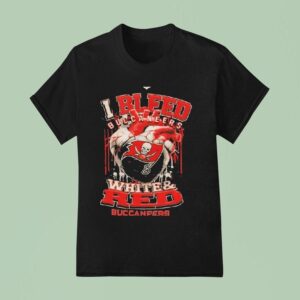 Tampa Bay Buccaneers I Bleed Buccaneers White Red Logo T Shirt
