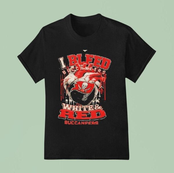 Tampa Bay Buccaneers I Bleed Buccaneers White Red Logo T Shirt