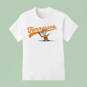 Tennessee Volunrs Football Peanuts X Ut Charlie Brown Baseball T Shirt
