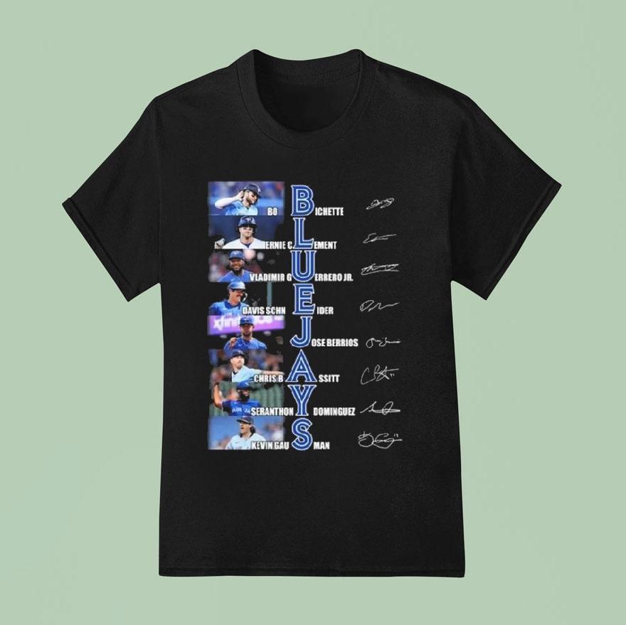 Toronto Blue Jays Name Players Signatures T Shirt