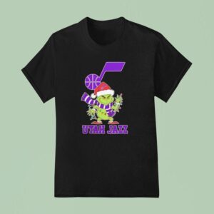 Utah Jazz Christmas Grinch Santa Holiday T Shirt