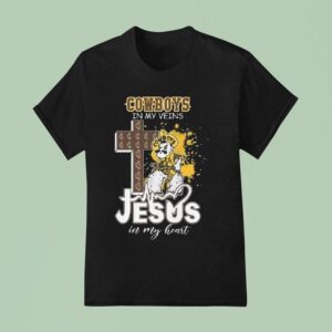 Wyoming Cowboys Mascot In My Veins Jesus In My Heart T Shirt