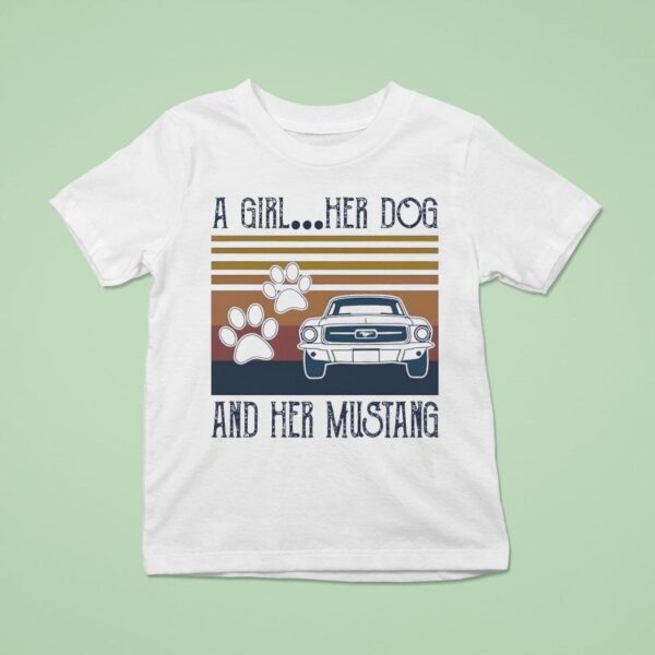 A Girl Her Dog And Her Mustang Vintage T Shirt