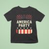 America Party Patriotic Usa Firework Retro T Shirt