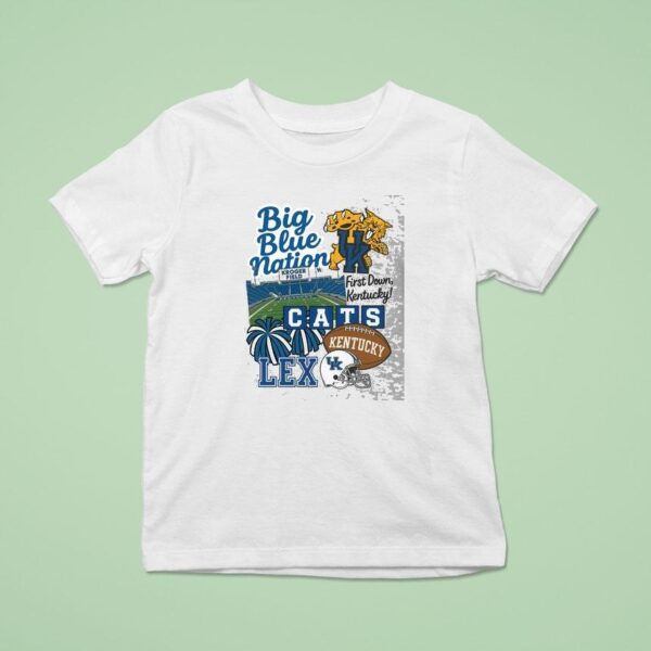 Big Blue Nation First Down Kentucky Cats T Shirt