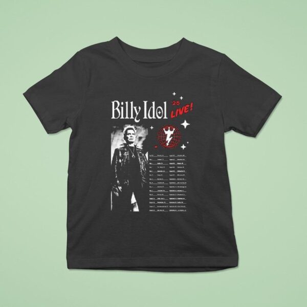 Billy Idol Live Tour Black T Shirt