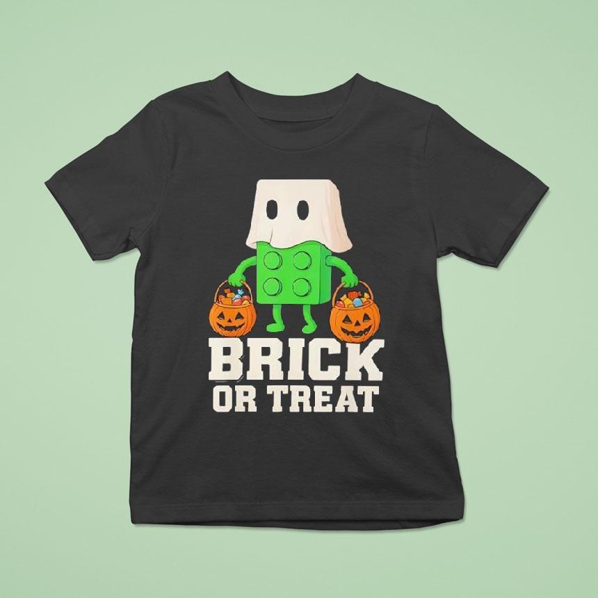 Building Bricks Halloween Brick Or Treat Ghost Builder Funny T Shirt Building Bricks Halloween Brick Or Treat Ghost Builder Funny T Shirt