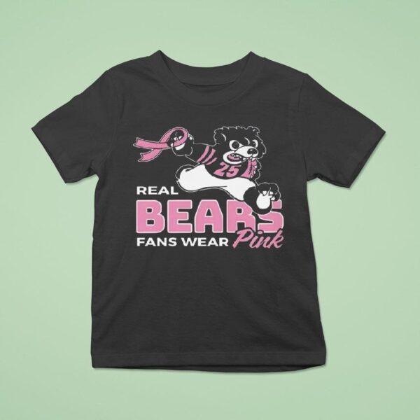 Caleb Williams Real Bears Fans Wear Pink T Shirt