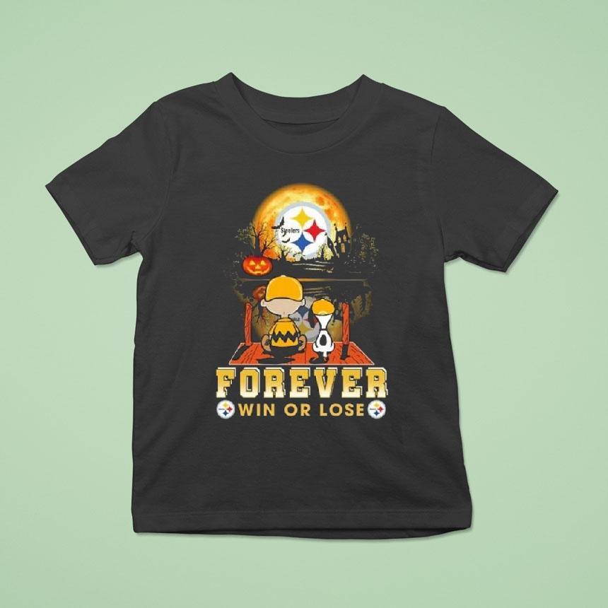Charlie Brown And Snoopy X Pittsburgh Slers Forever Win Or Lose Halloween T Shirt Charlie Brown And Snoopy X Pittsburgh Slers Forever Win Or Lose Halloween T Shirt