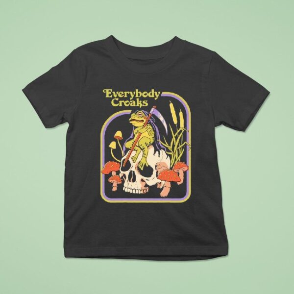 Everybody Croaks Frog And Skull T Shirt