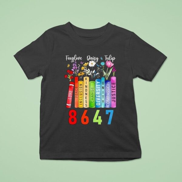 Floral Foxglove Daisy Tulip Book Lover T Shirt