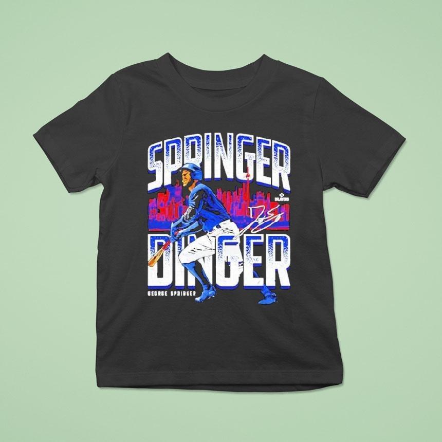 George Springer Toronto Blue Jays Springer Dinger Skyline T Shirt George Springer Toronto Blue Jays Springer Dinger Skyline T Shirt
