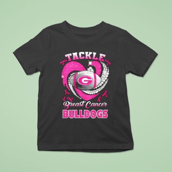 Georgia Bulldogs Tide Breast Cancer Awareness Tackle Hear T Shirt