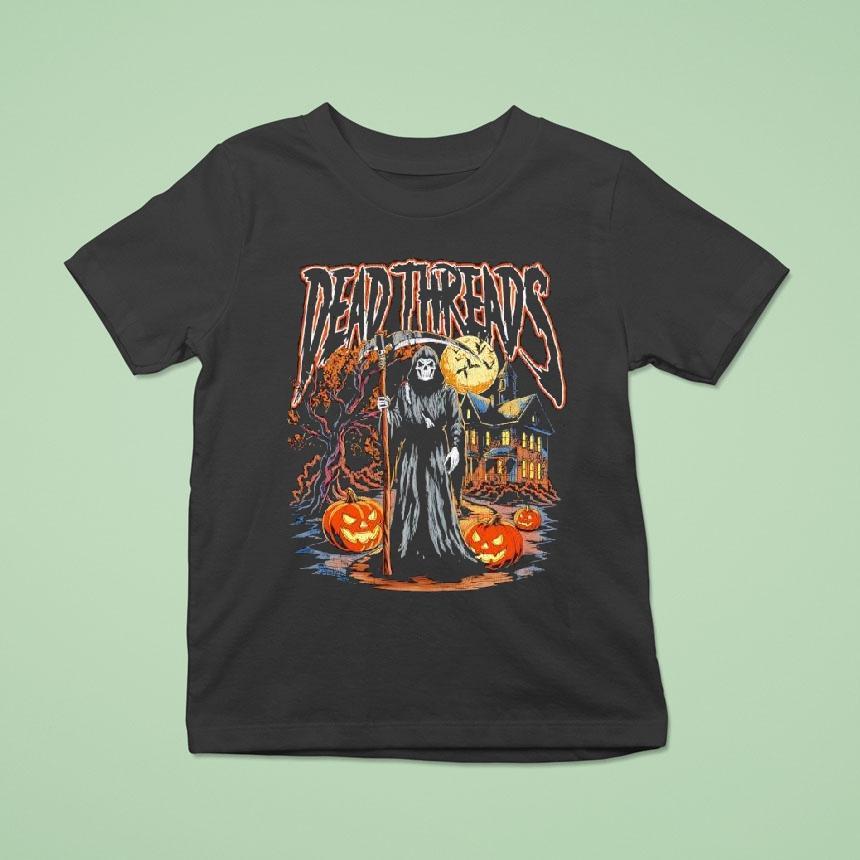 Grim Reaper Dead Threads Halloween Seasons And Holidays Logo T Shirt Grim Reaper Dead Threads Halloween Seasons And Holidays Logo T Shirt