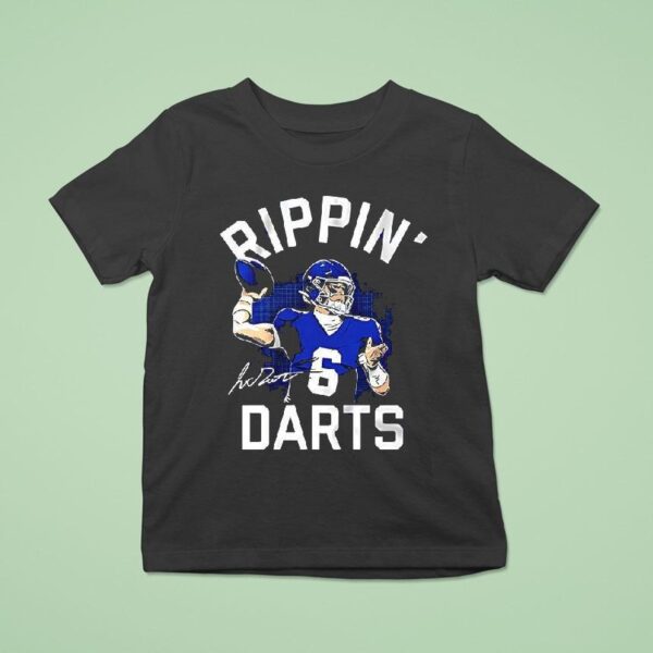 Jaxson Dart New York Giants Rippin Darts T Shirt