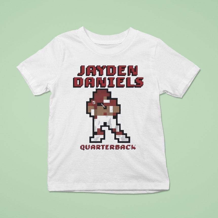 Jayden Daniels Quarterback Washington Commanders Football Pixel T Shirt Jayden Daniels Quarterback Washington Commanders Football Pixel T Shirt