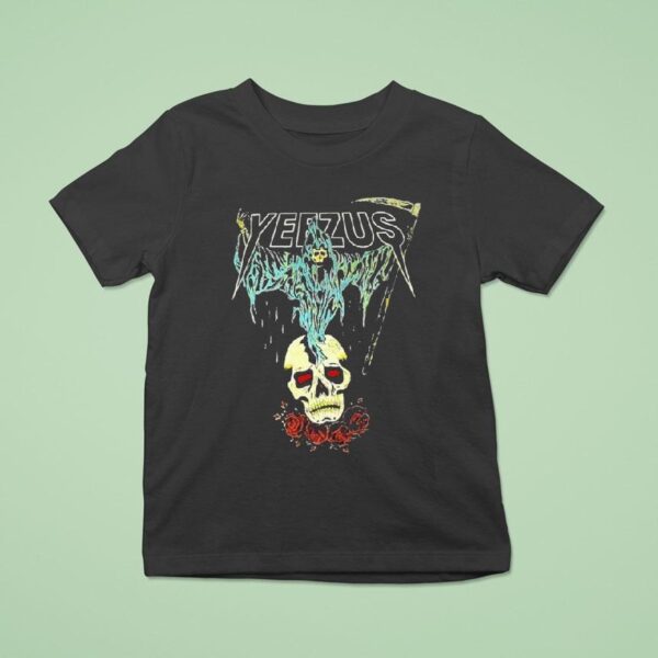 Kanye West Ye Yeezus Grim Reaper Skull And Roses T Shirt