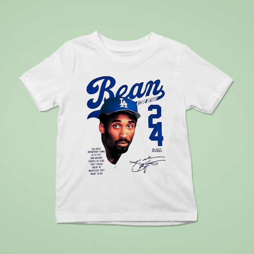 Kobe Bryant Puka Nacua Wears Bean Los Angeles Dodgers T Shirt Kobe Bryant Puka Nacua Wears Bean Los Angeles Dodgers T Shirt