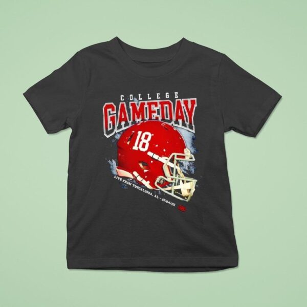 Live From Tuscaloosa Al Alabama Crimson Tide Helmet Number College Gameday T Shirt