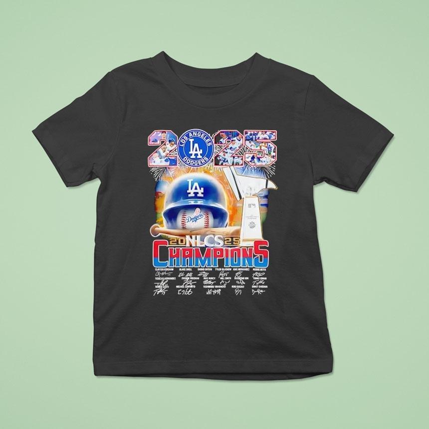 Los Angeles Dodgers National League Championship Team Signature T Shirt Los Angeles Dodgers National League Championship Team Signature T Shirt