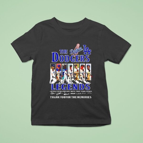 Los Angeles Dodgers Baseball Team Legends Thanks You For The Memories Cover Abbey Road Signatures T Shirt