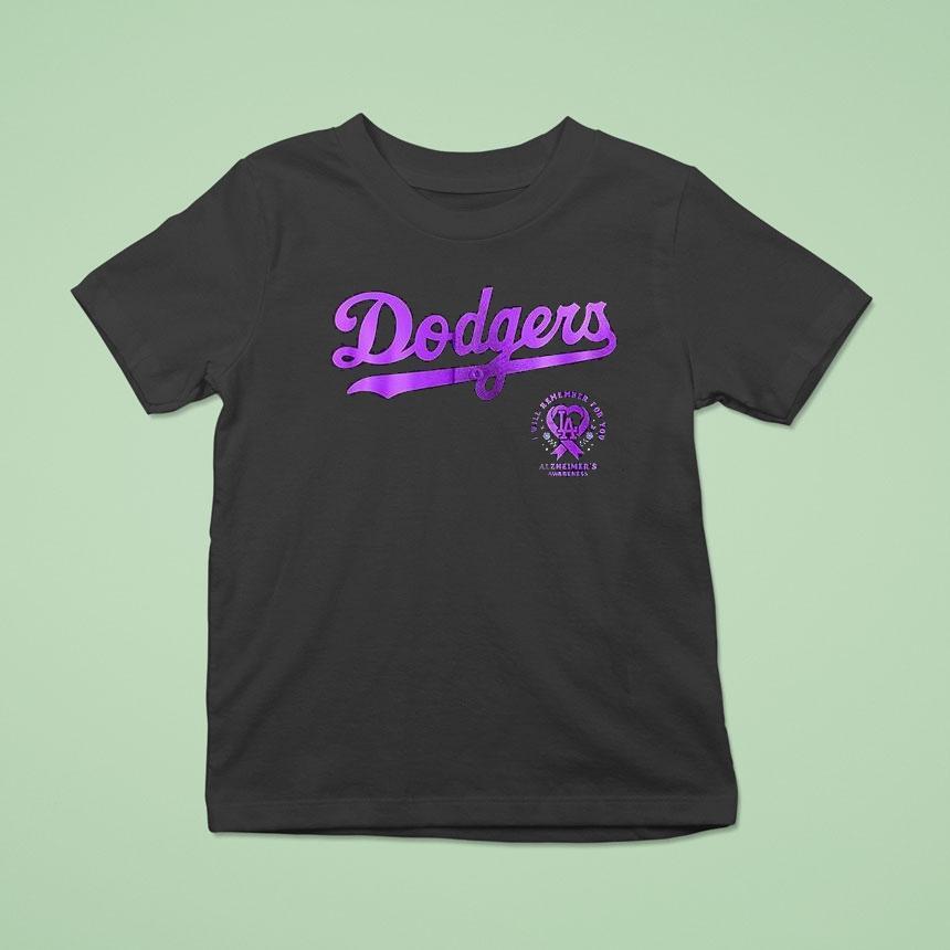 Los Angeles Dodgers X World Alzheimer S Disease Awareness Month T Shirt Los Angeles Dodgers X World Alzheimer S Disease Awareness Month T Shirt