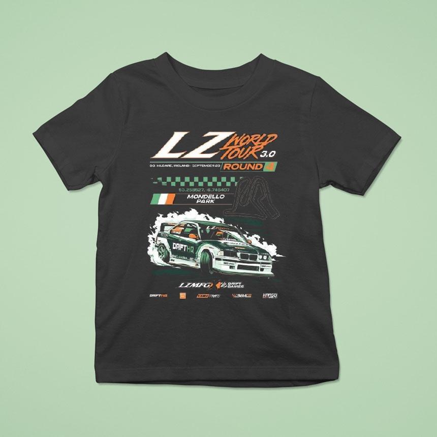 Lzmfg X Drift Games Lzwt World Tour Mondello Park Ireland Event T Shirt Lzmfg X Drift Games Lzwt World Tour Mondello Park Ireland Event T Shirt