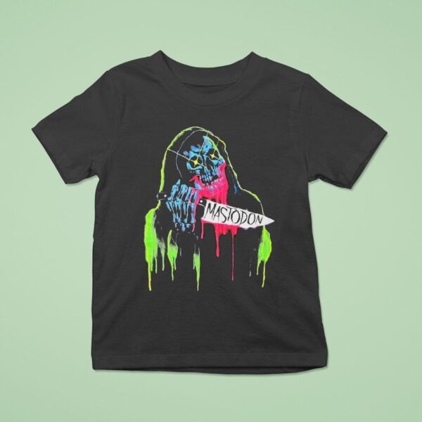 Mastodon Neon Knife Skull Reaper T Shirt