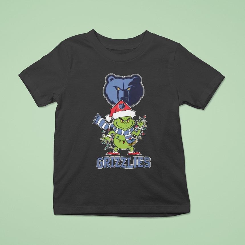 Memphis Grizzlies X Grinch Santa Lights Christmas T Shirt Memphis Grizzlies X Grinch Santa Lights Christmas T Shirt