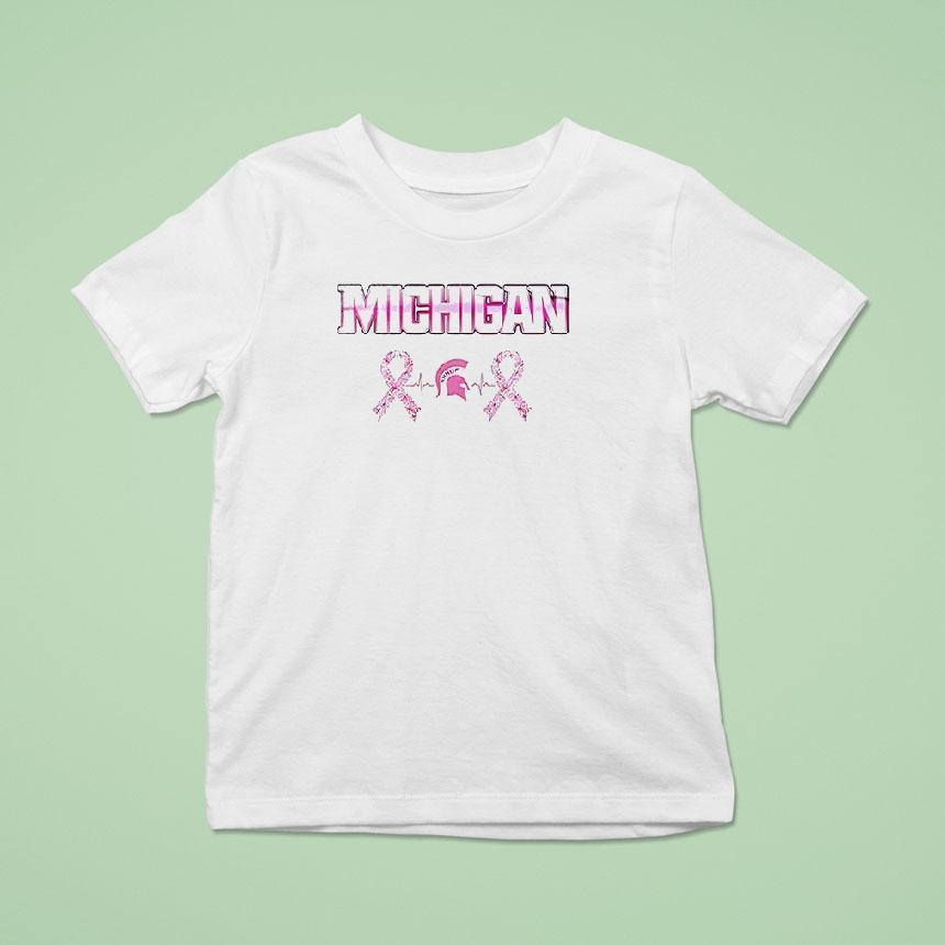 Michigan State Spartans Breast Cancer Awareness Month Logo T Shirt Michigan State Spartans Breast Cancer Awareness Month Logo T Shirt