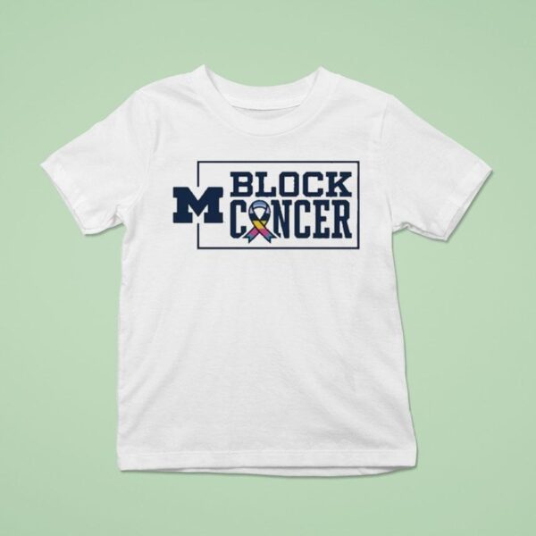 Michigan Wolverines Block Cancer Breast Cancer Awareness T Shirt