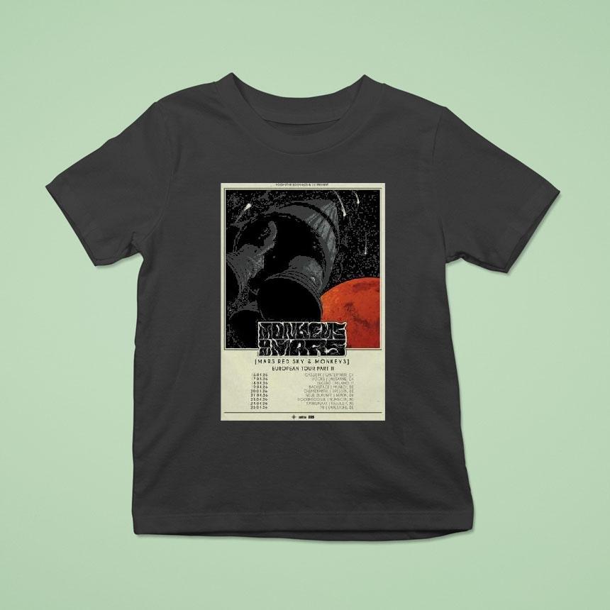 Monkey And Mars Red Sky European Tour T Shirt Monkey And Mars Red Sky European Tour T Shirt