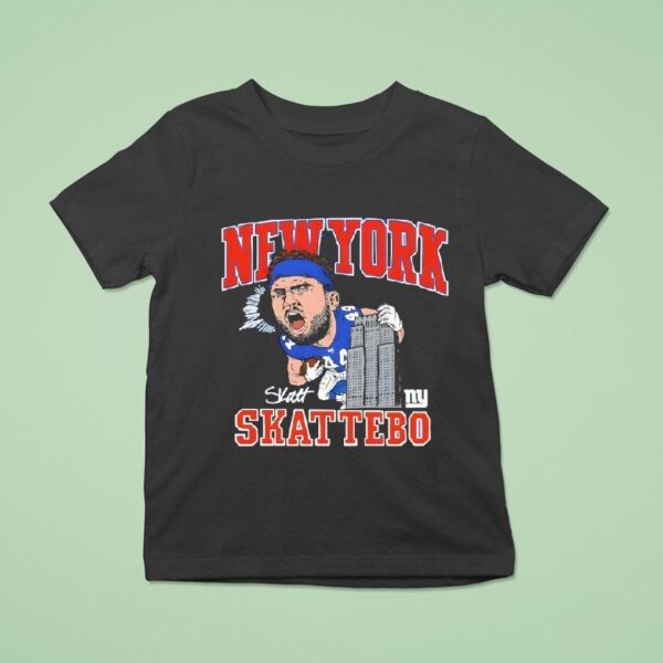 New York Giants Cam Skattebo Caricature Signature T Shirt