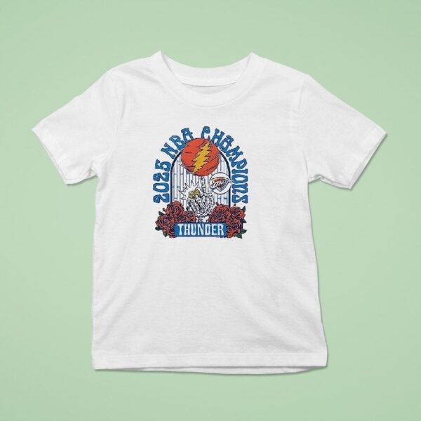 Oklahoma City Thunder Finals Champions X Grateful Dead Logo T Shirt