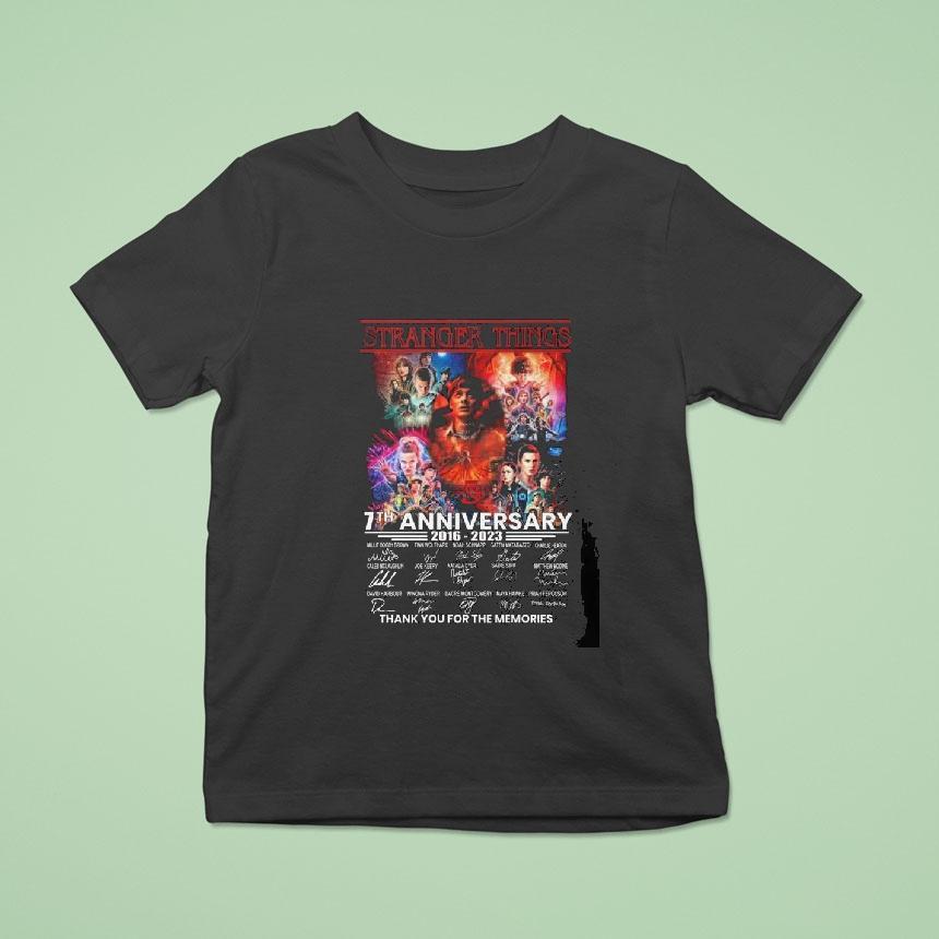 Original Stranger Things Th Anniversary Thank You For The Memories Signatures T Shirt Original Stranger Things Th Anniversary Thank You For The Memories Signatures T Shirt