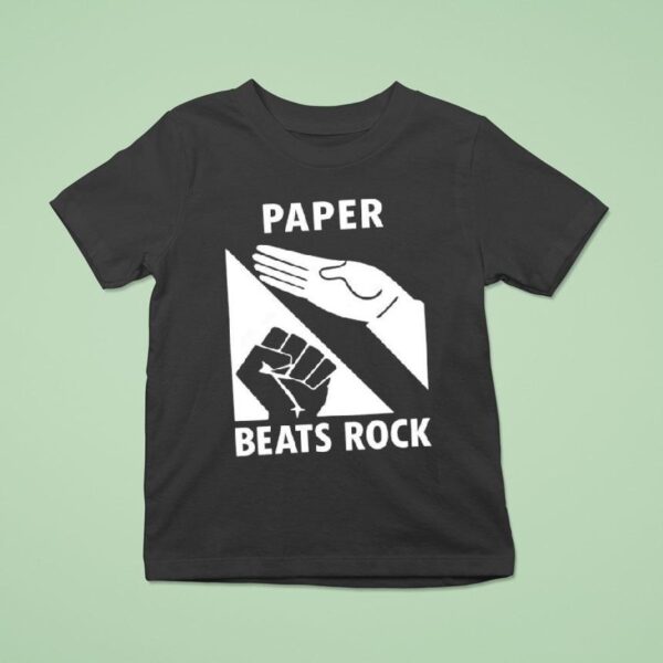Paper Beats Rock Hand Back T Shirt