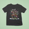 Santa Dachshund Dogs On Christmas Tree Snow T Shirt