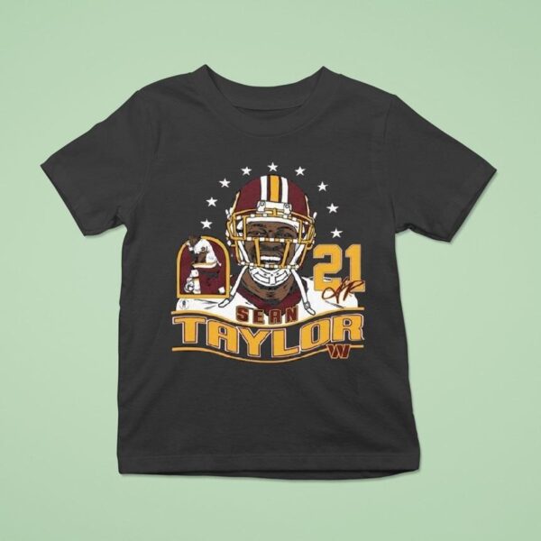 Sean Taylor Burgundy Washington Commanders Retired Player Classic Caricature T Shirt