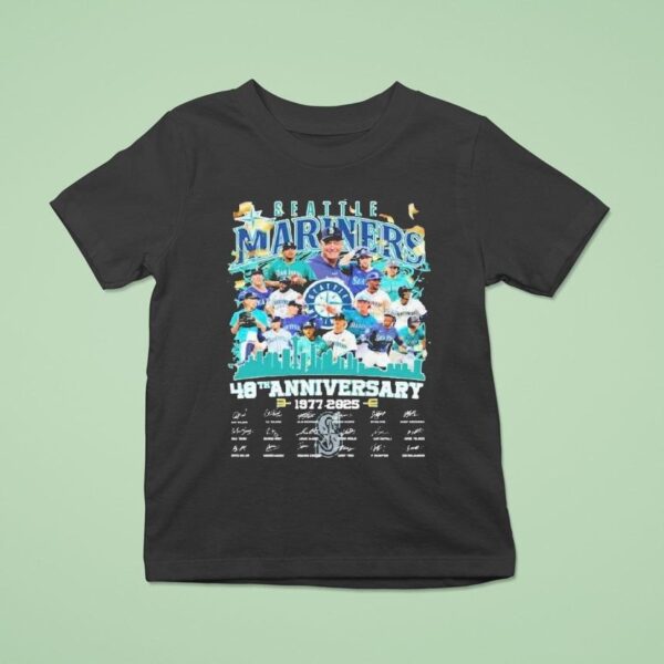 Seattle Mariners Th Anniversary Team Players Signatures T Shirt