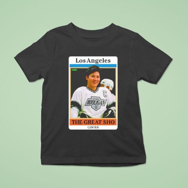 Shohei Ohtani S Face Wayne Gretzky Los Angeles Hooligan Los Angeles Kings Center T Shirt