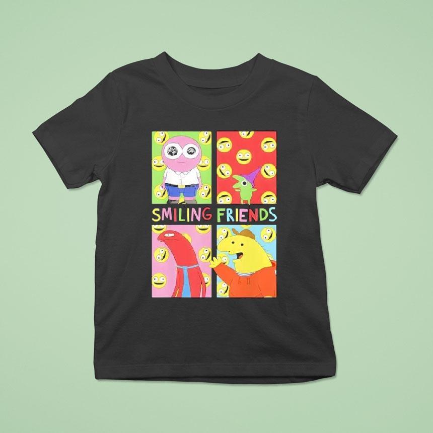 Smiling Friends Pop Art Character Grid Funny Cartoon T Shirt Smiling Friends Pop Art Character Grid Funny Cartoon T Shirt