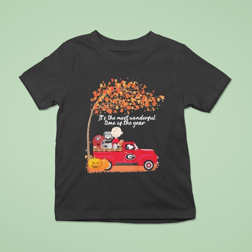 Snoopy And Charlie Brown The Peanuts Fan Georgia Bulldogs It S The Most Wonderful Time Of The Year T Shirt Snoopy And Charlie Brown The Peanuts Fan Georgia Bulldogs It S The Most Wonderful Time Of The Year T Shirt