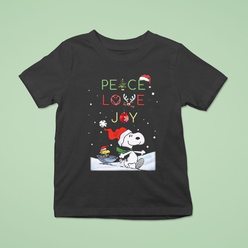 Snoopy And Woodstock Peace Love Joy Merry Christmas T Shirt Snoopy And Woodstock Peace Love Joy Merry Christmas T Shirt