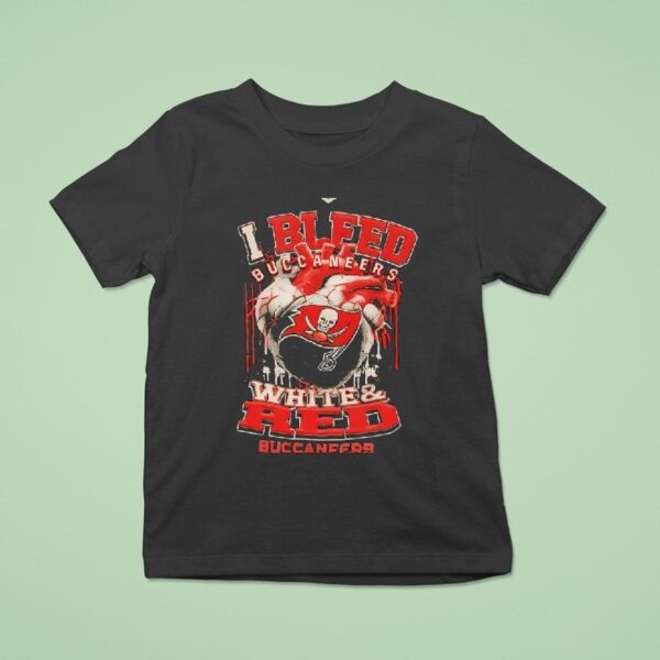 Tampa Bay Buccaneers I Bleed Buccaneers White Red Logo T Shirt